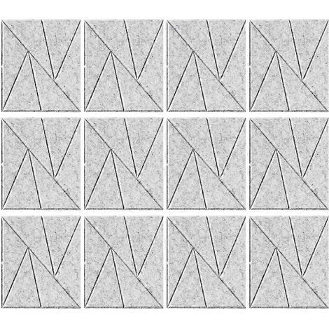 Packung mit 12 selbstklebenden Akustikpaneelen, 11,8 Zoll x 11,8 Zoll, schallabsorbierende Schaumstoffpaneele (silbergrau) (1/5)