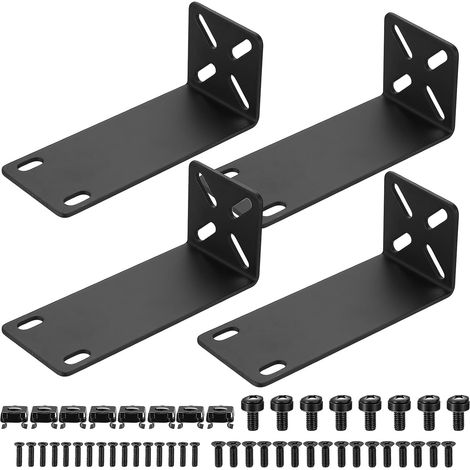 19" Rack Mount Kit, Rack Mount Kit Adjustable 14-30mm Universal Rack Ears, Mounting Width 10.6" to 19" (108mm) (1/5)