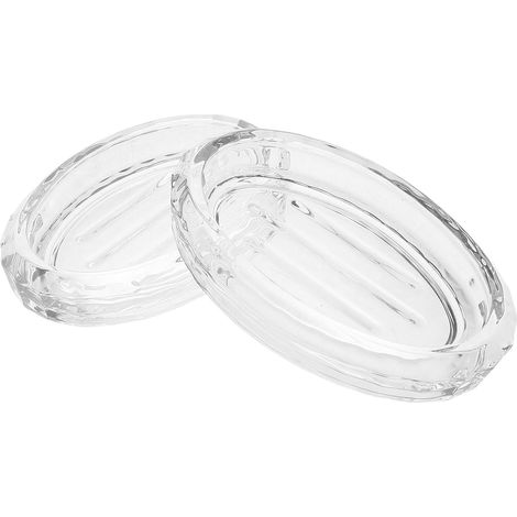 Ensemble de 2 porte-savons ovales en verre avec égouttoir (1/5)