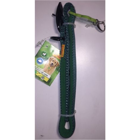 Extra-Soft Green Dog Collar - Size ML 35-55cm - QR code - Friskies Purina