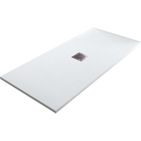 Piatto Doccia in Pietra 75x170 cm Bonussi Ardesia Stone Central Bianco (1/5)