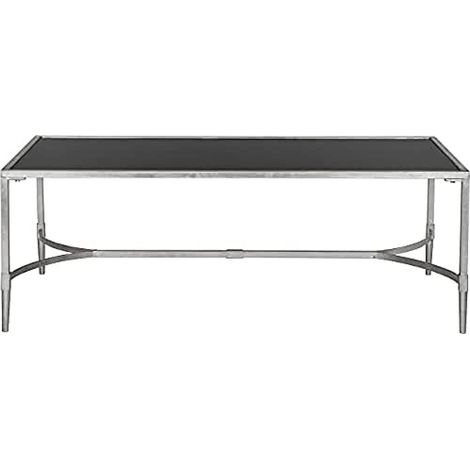 Chaise Table Basse Métal Argent/Verre 127 x 66 x 45,72 cm (1/4)