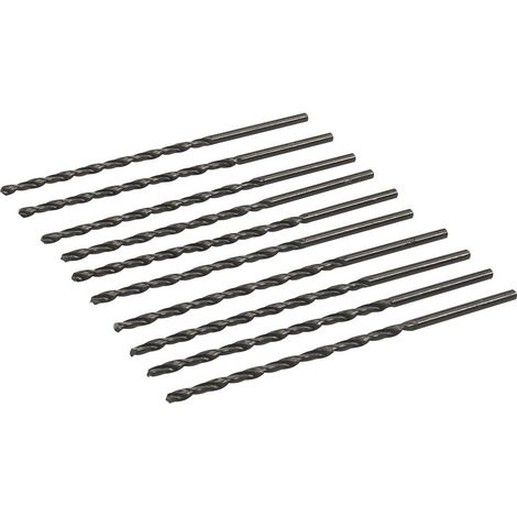 Silverline – Foret à métaux HSS-R 10 pièces 3,0 x 100 mm – Angle de pointe 118° – Pour acier, aluminium et plastiques – 675042