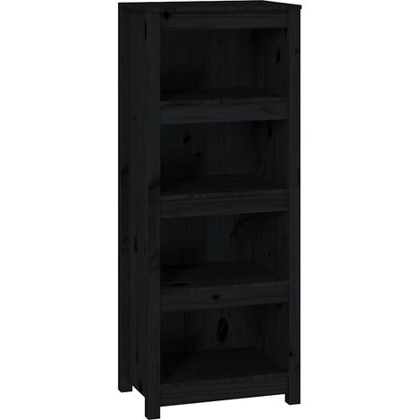 Maison Exclusive - Bücherregal Schwarz 50x35x125,5 cm Massivholz (1/5)