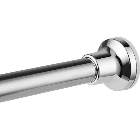 Verstellbare Teleskop-Duschvorhangstange, Silber, 47–165 cm, ohne Bohren und rostbeständig, für Badezimmer und Fenster