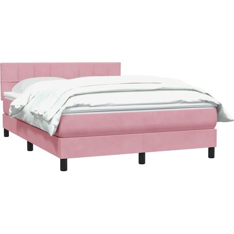 Boxspringbett mit Matratze Rosa 140x220 cm Samt vidaXL (1/5)