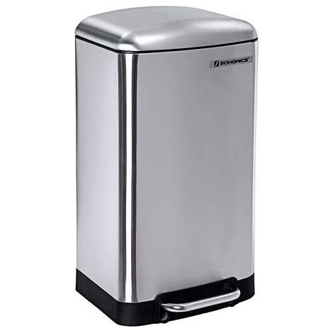 Cubo de basura con pedal de acero inoxidable para cocina 30 L 120000916