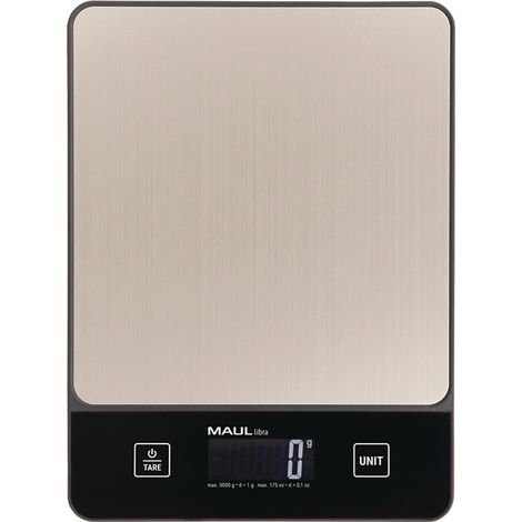 MAUL Briefwaage MAULlibra Wägebereich 5 kgBatteriebetrieb Ziffernschritt 1,0 g Plattform-B150xT143mm