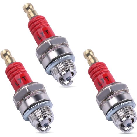 Lot de 3 bougies L7T pour moteurs 2-temps de petite cylindrée pour Husqvarna 33cc 43cc 47cc 49cc Tronçonneuse Débroussailleuse Tondeuse Tronçonneuse Débroussailleuse Souffleur (1/5)