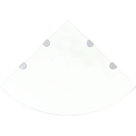 Étagères d'angle 2 pcs et supports Verre Transparent 45x45 cm (1/5)