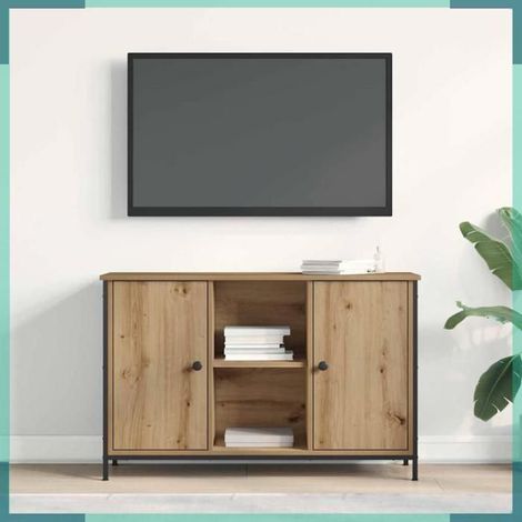 862926 Ensemble meuble TV Chêne artisanal 101 x 35 x 65 cm (1/5)