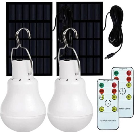 Camping lamps, electric lanterns, solar bulbs, 2 string lights with remote control panel (1/4)