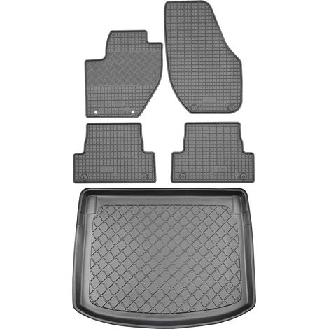 Ensemble de tapis de sol en caoutchouc pour Volvo V40 II / V40 Cross Country (5 portes) à partir de juillet 2012 / novembre 2012 : tapis de sol de voiture et tapis de coffre. (1/5)