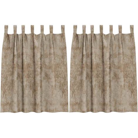 Maison Exclusive - Tende in Velluto 2 pz Champagne 140 x 140 cm Velluto (1/5)