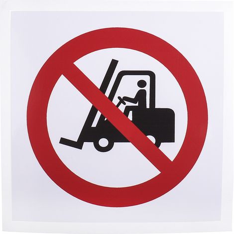Panneau interdiction, avec pictogramme : Interdit aux chariots élévateurs à fourche et autres véhicules industriels ( Prix pour 1 )