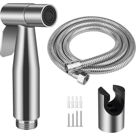 Hand Bidet Sprayer, Stainless Steel Toilet Shower Head with Holder 1.5 m Flexible for Cleaning Toilet, Pet Bath, Personal Hygiene (1/5)