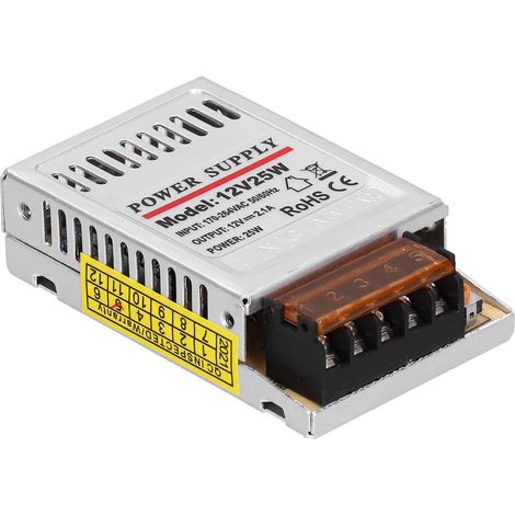 Alimentation 12V 25W 2,1A Transformateur à découpage pour Boîte à lumière Bande LED Caméra de surveillance (1/5)