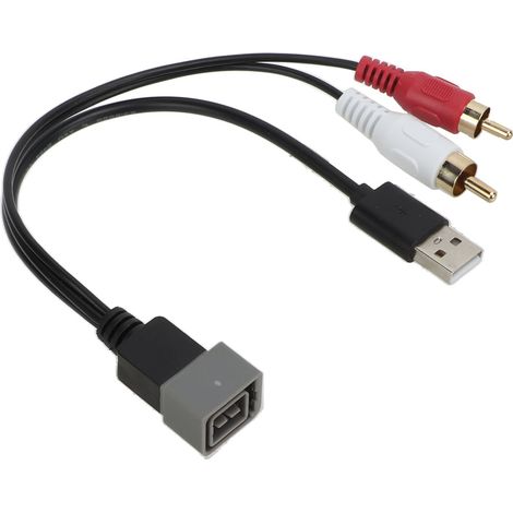 Adaptateur de câble audio/vidéo USB 2 RCA mâle 8 broches pour Nissan Cube 2011-2012 (1/5)