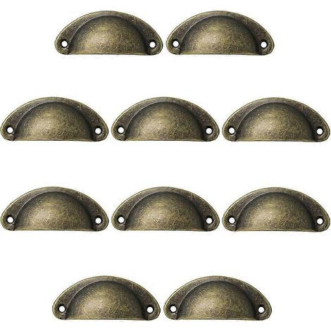 Set mit 40 Schubladengriffen, Schranktürgriffen, Schubladengriffen im antiken Muschelstil, Kommodenschubladengriffen und Medizinschrankgriffen (1/5)