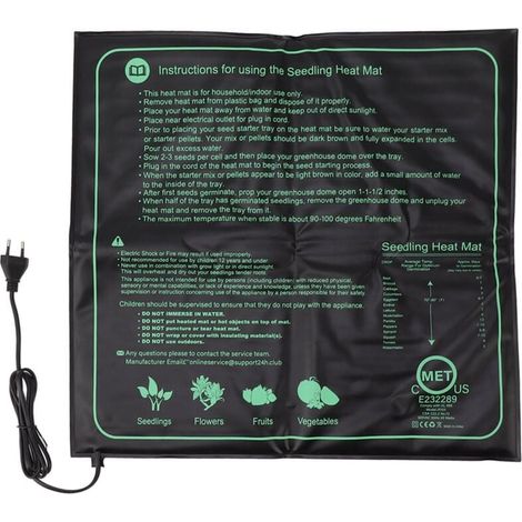 Tapis Chauffant pour Semis, pour Plantes D'intérieur, Semis, Culture Hydroponique, Germination (1/4)