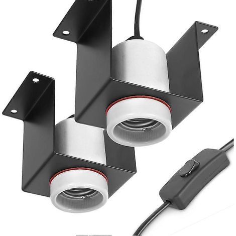 Douille en céramique pour reptiles, support pour lampe chauffante de terrarium, ampoule non incluse, lot de 2, prise américaine (1/5)