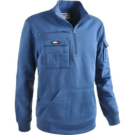 FELPA MEZZA ZIP TANK ROYAL