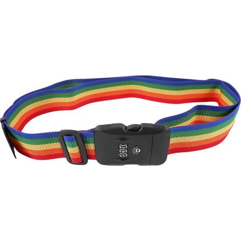 Ortviai Serrure à combinaison TSA pour bagages à sangle réglable en PP avec bande colorée