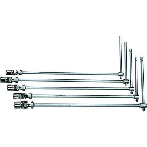 SET CHIAVI A T DOPPIO SNODO 5 PZ PEZZI LUNGHE 9 10 13 17 19 MM SNODATE