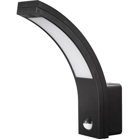 Applique murale extérieure LED à capteur ip54 matel noir neutre
