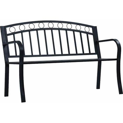 47945 vidaXL Garden Bench 125 cm Black Steel (1/5)