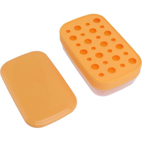 Bac à glaçons rond, réutilisable et flexible, avec couvercle, multicouche, orange, facile à démouler, multicouche, orange (1/5)