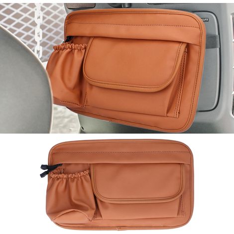 Sac à gants/sac de rangement imperméable en cuir marron, compatible avec Vespa GTS300, GTS, LX et LXV. (1/5)