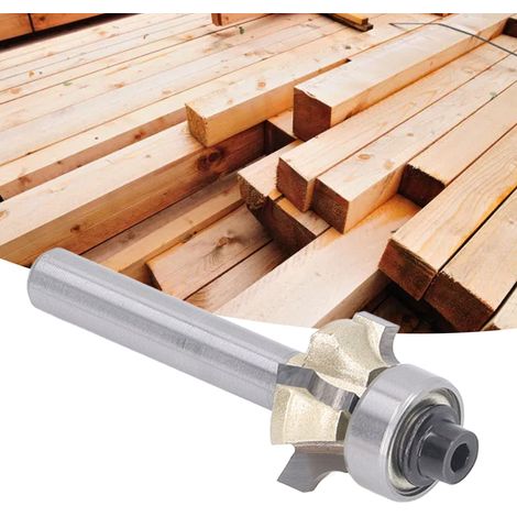 Couteau à arrondir réversible à quatre cannelures avec manche de 1/4 po, outil professionnel de finition et d'arrondi des bords pour le travail du bois (1/4R319). (1/5)