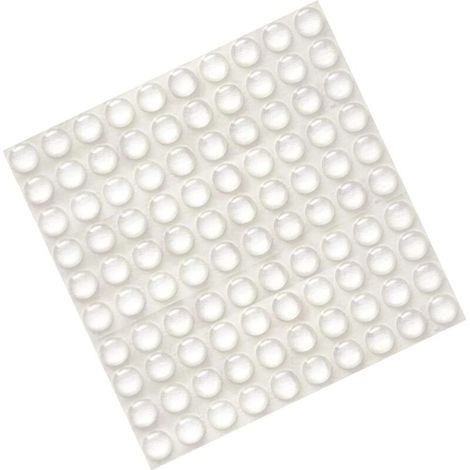 Lot de 100 patins de protection pour tiroirs, 8 mm x 2 mm, micro-butées autocollantes en caoutchouc transparent pour portes d'armoires, meubles, tables et ordinateurs portables (1/5)