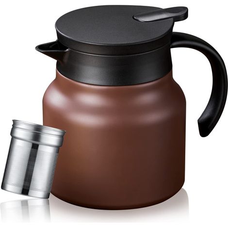 Théière isotherme en acier inoxydable 304 - Brun thé 800 ml