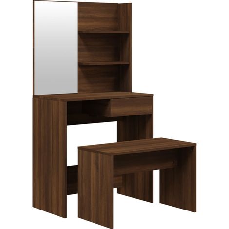 Maison Exclusive - Set Tavolo da Toeletta Rovere Marrone 74,5x40x141 cm
