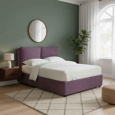 Letto Singolo Penrith, Sfoderabile, Contenitore Made in Italy, Viola Lilla (1/5)
