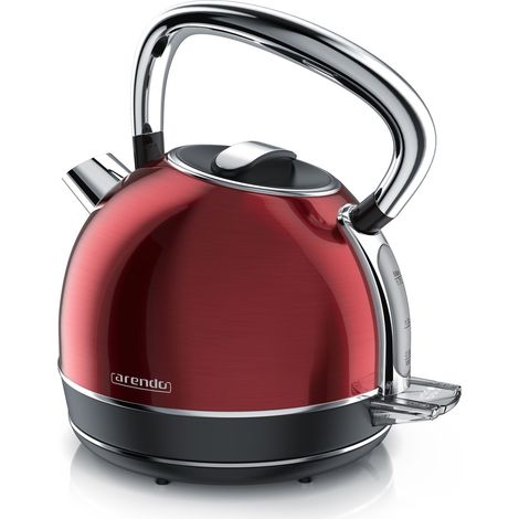 Arendo Wasserkocher mit Temperatureinstellung, 1,7 l, 2200 W, Edelstahl Retro Style Vintage, Überhitzung & Trockenkochschutz, schwarz (1/5)