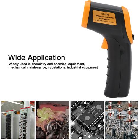 HW600 Berührungsloses Infrarot-Thermometer (Gelb) (1/5)