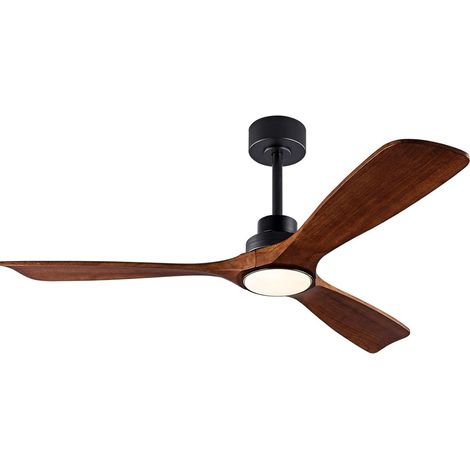 Ventilateur de Plafond LED 106 cm avec Pales en Bois Massif, Télécommande, Moteur DC Silencieux Réversible, 6 Vitesses, Éclairage Dimmable pour Chambre, Salon et Terrasse (1/5)
