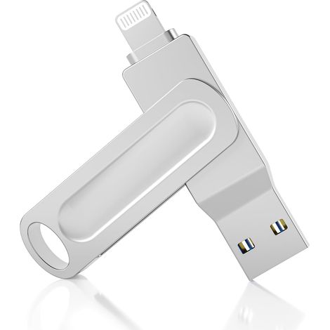 Clé USB 64 Go pour iPhone 3-en-1 avec Adaptateur USB C, MFi Certifié (1/5)