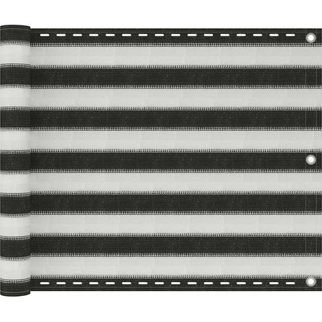 Écran de balcon en PEHD 75 x 600 cm Anthracite et blanc (1/5)