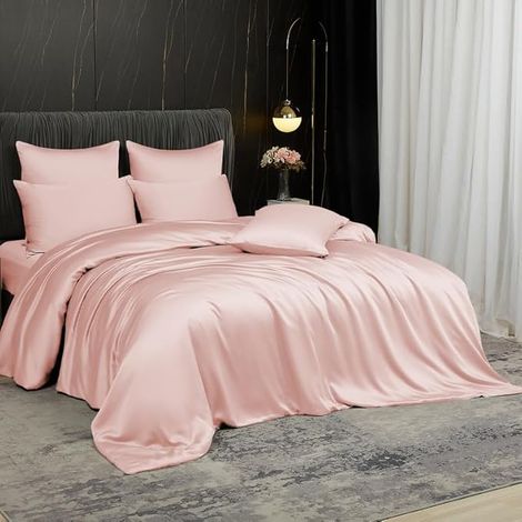 Parure de lit 140x200cm Rose Bambou Tencel Lyocell Antibactérien (1/5)