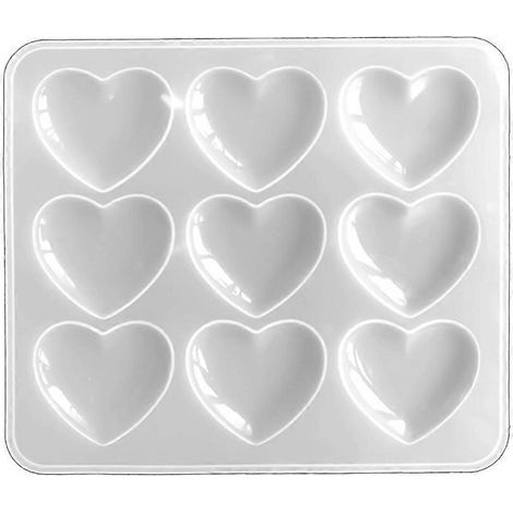 Moule en silicone en forme de cœur de pêche avec miroir, idéal pour la colle époxy et les loisirs créatifs. (1/5)