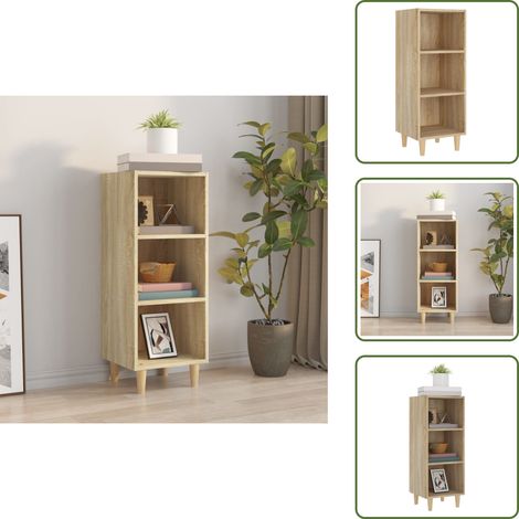The Living Store Sideboard Sonoma-Eiche 34,5x32,5x90 cm Holzwerkstoff - Holzbeine (1/5)