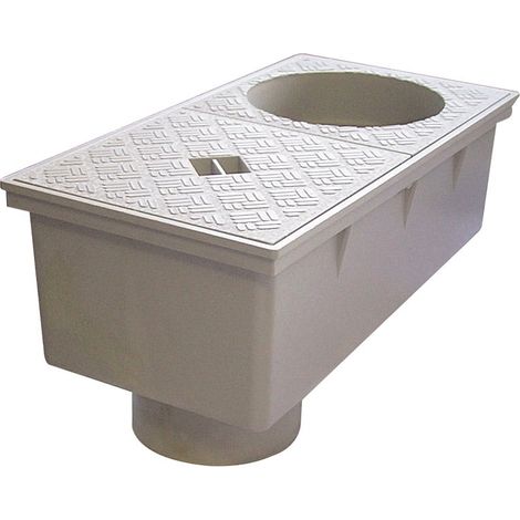 First Plast – Regard de branchement 165x320mm pour eaux pluviales – Sortie verticale diamètre 110mm – Installation facile en pied de descente (1/2)