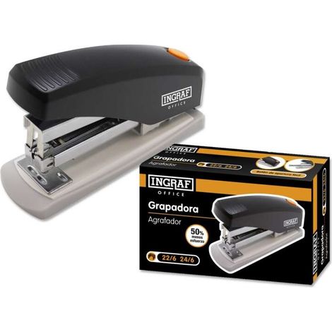 Ingraf agrafeuse pro - haute capacité de agrafage - design ergonomique - durabilité garantie - idéal pour le bureau et la maison - couleur noir