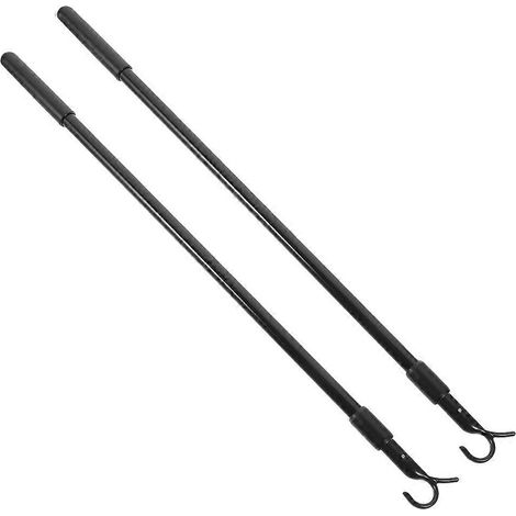 Tirette à rideaux avec poignée, lot de 4, noir (1/5)