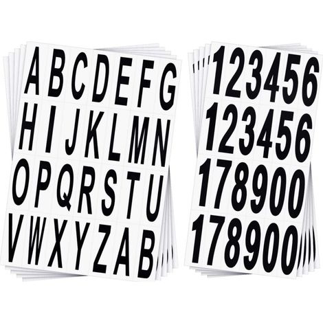 10 Sheets Number Stickers, Mailbox Letters, Black Vinyl Alphabet Number Stickers for Home, Apartment, Address, Window, Door, Car, Truck
