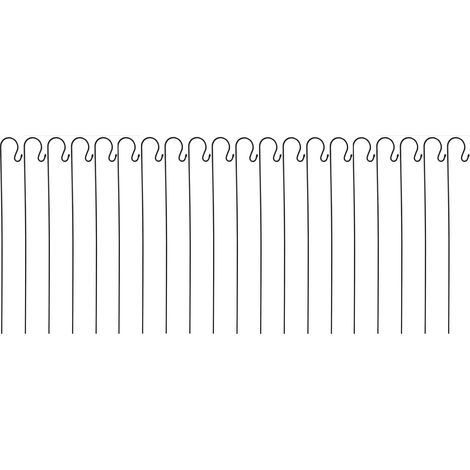 20 x Shepherds Crook Black Metal Garden Border Hooks (1m) (1/5)